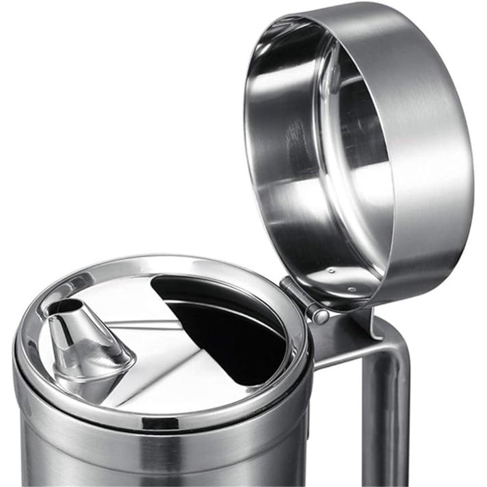 Stainless Steel Olive Oil Dispenser Bottle, Leak-Proof Cooking Oil Can, Drip Free Kitchen Dispenser Pot, Syrup Jar keeper, Storage Container with Lid, Easy to Fill and Clean (500ml)