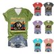 thumbnail image 1 of Fiudx Ofertas Flash Del Día Solo En Línea Tops con Estampado de Moda para Mujer, Blusa de Manga Corta con Cuello En V, Camisetas, 1 of 3