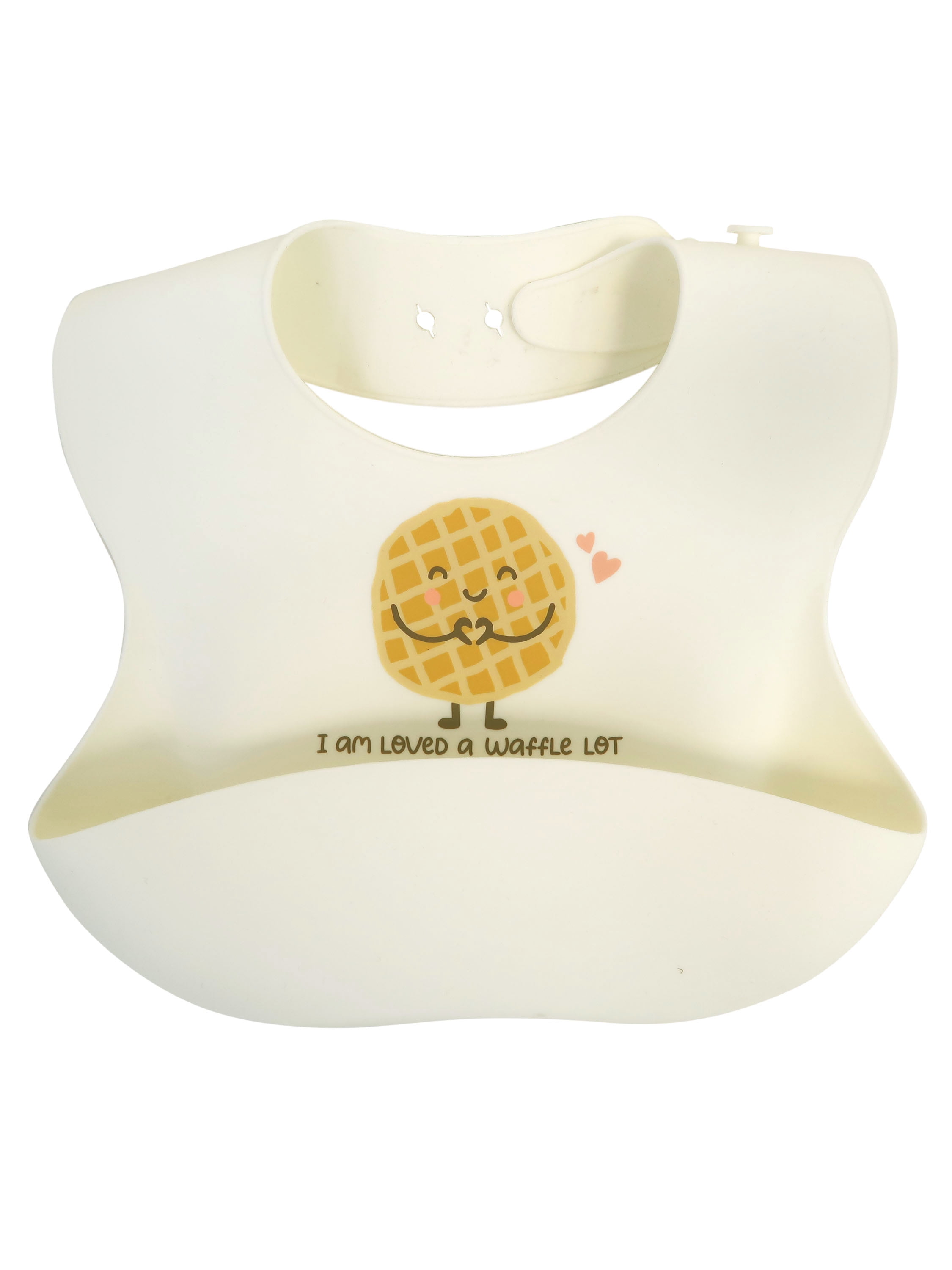 Neat Solutions Silicone "Loved Waffle Lot" Saying Infant Unisex Scoop Bib