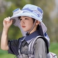 thumbnail image 5 of CSSAD Outdoor Wide Brim Sun Hat with Solar Fan, Summer Big Brimmed Shawl Fisherman's Hat for Childen, Sun Bucket Hat for Men Women UPF 50+ Bucket Fishing & Beach Hat with Fan, Gray, 5 of 6