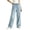 Light Blue, variant on QQZ Wide Leg Loose Jeans For Women, Drawstring Elastic Waist Stretchy Denim Pants, 5‑Pocket Full‑Length Trendy Jeans For Daily Dating Outdoor Casual Wear