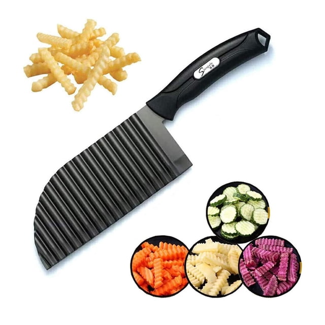 Cortador de Patatas SHengwin Acero Inoxidable Cuchillo Ondulado para Verduras y Frutas