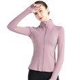 thumbnail image 5 of Chaqueta de yoga deportiva con cuello alto y cremallera para entrenamiento de fitness, manga larga, ajustada, para primavera y otoño, 5 of 5