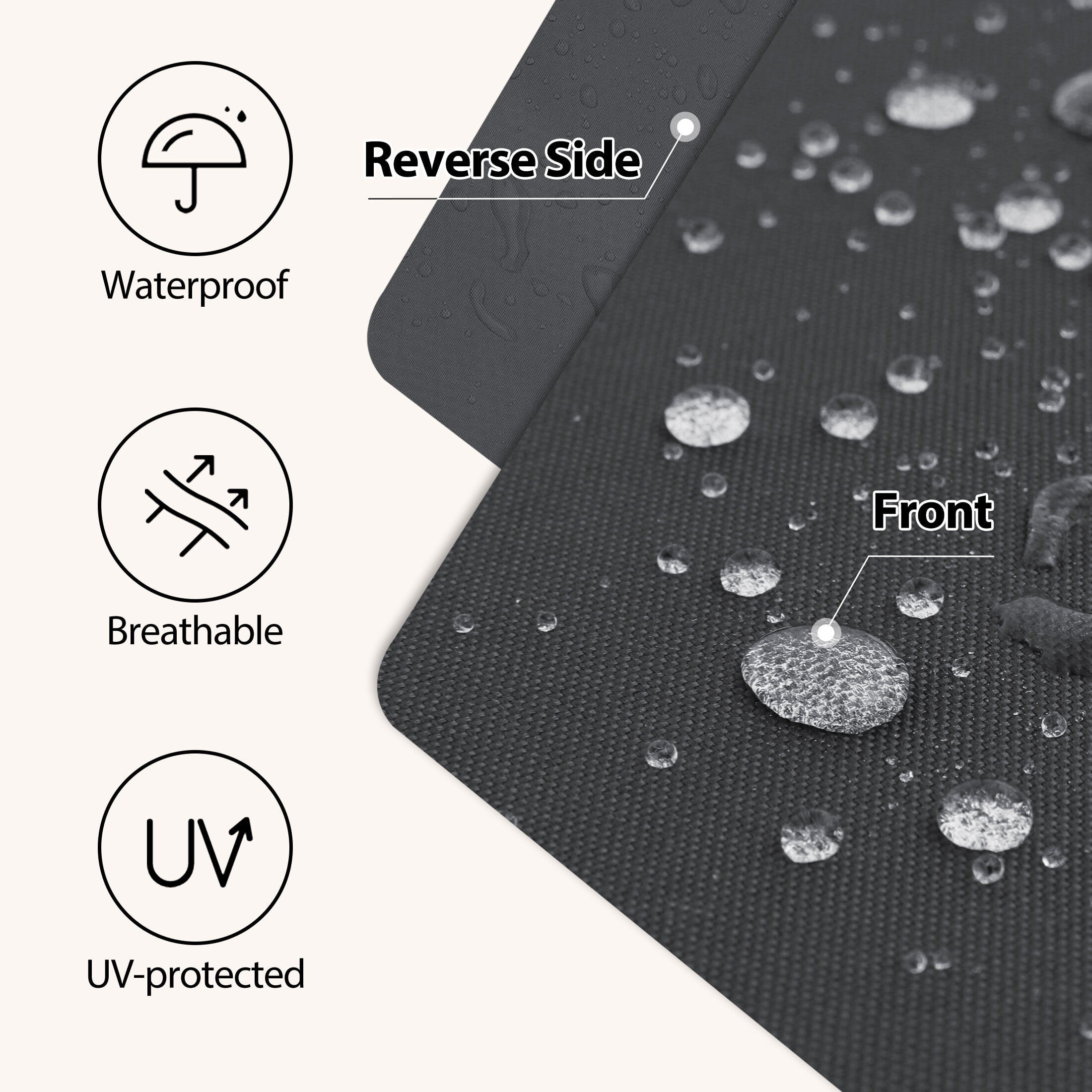 23.5 x 25.5 Waterproof Outdoor Deep Seat Cushion for Patio Furniture Cushion Replacement, Mid Back, Set of 4, Dark Gray