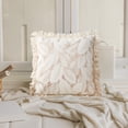 thumbnail image 6 of Linen Fabric Cushion 17.72x17.72in - Summer Cotton Woven Chair Pad with Fringed Edges, Zipper Cover for Office/Dining Chair (Khaki)​, 6 of 6