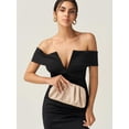thumbnail image 4 of CoCoMangos Dressy Vegan Leather Clutch Purse for Women Formal, Soft Pleated PU Evening Clutch for Weddings, Proms, Cocktail-Gemma, 4 of 6