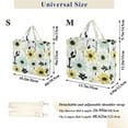 thumbnail image 2 of FORMRS Womens Corduroy Tote Bag Crossbody Shoulder Handbag with Pocket, White Flower, 2 of 7