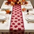 thumbnail image 4 of Table Runner,SemiSheer Polyester Maple Leaf Embroidery Harvest Table Decor,Lightweight Translucent Dining Table Accent Cloth for Thanksgiving Autumn Gathering Kitchen Vanity Seasonal Home Layout Use, 4 of 9