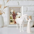 thumbnail image 6 of Girl & Horse Resin Figurine - Cowgirl Memorial Gift, Equestrian Decor for Horse Lovers, Home Ornament (White), 6 of 8
