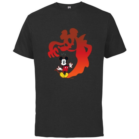 Disney Mickey Mouse Halloween Spooky Scary Shadows Vampire - Short Sleeve Cotton T-Shirt for Adults - Customized-Black