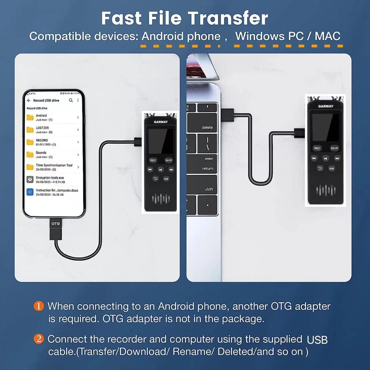 Digital Voice Recorder Upgraded 80GB 1536KBPS 5723Hours Recording Capacity 32H Battery Time Voice Activated Recorder with Noise Reduction Audio Recorder with Playback for Meeting Lecture