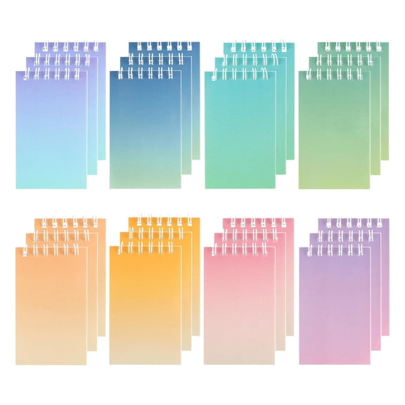 Mini Spiral Notebooks Set, 24 Pack Colorful Pocket Journals for Party Supplies, Rewards, Travel Diary, Planner, Gift Ideas, Multicolor