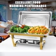 thumbnail image 3 of EVGTTI 2 Pack 8QT Chafing Dishes Buffet Set, Chafers for Catering Chafing Dish Buffet Set with Half Size Pan, Gold Chafers and Buffet Warmer Set for Buffet, 3 of 6