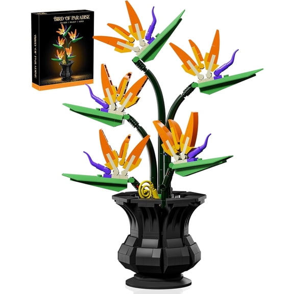 Bird of Paradise Flower Building Set,Compatible with Lego, Artificial Plant & Flowers Gifts for Adults(451 PCS)