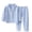Blue, variant on Kids Boys Girls Soft Cotton loungewear Set Teens Ribbed Button down Nightwear Set Long Sleeve Sleepwear with Pants 2PCS 