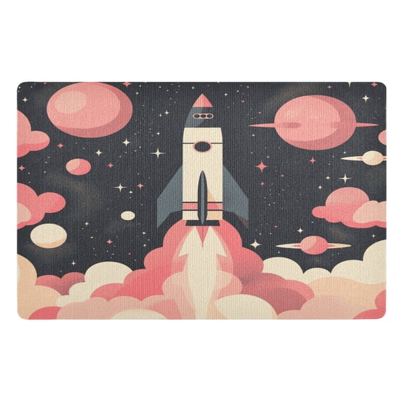 BZSMCE Floor Mats 32x20in Spaceship Plainting Creativity Doormats