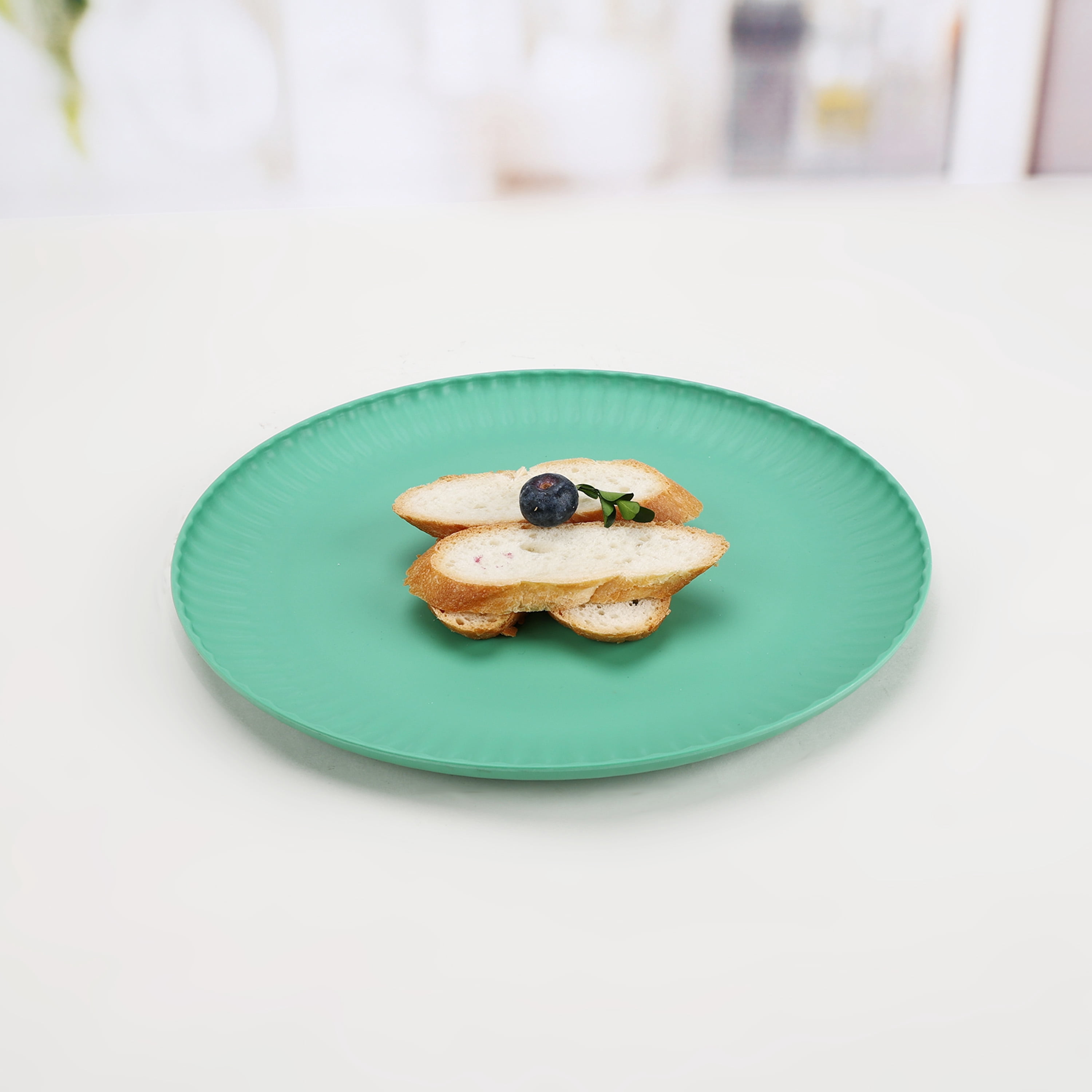 Mainstays Green 10.5" Ribbed Round Plastic Plate