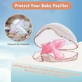 thumbnail image 3 of HLONK 2pcs Translucent Soothing Item Holder Cases with Clip - Durable Plastic Binky Storage Box  Oval Shape with Flip Lid  Light Pink & Blue  Keeps Soothing Items Clean & Accessible  Soot, 3 of 7