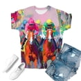 thumbnail image 3 of Womens Tops T-Shirts Graphic Print Short Sleeve Crewneck Tees Women's Clothing, 3 of 3