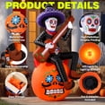 thumbnail image 5 of Ayieyill 6FT Halloween Inflatables Outdoor Decorations, Day of The Dead Skull with Guitar, Halloween Blow Up Yard Decor, 5 of 8