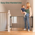 thumbnail image 5 of 29.2–43" Baby Gate for Stairs, Wall-Mounted (Drill Required), Expandable No Bottom Bar Dog Gate, Auto Close Extra Wide Walk Thru, Pet & Toddler Proof Gate, Top & Bottom of Stairways(Black), 5 of 17