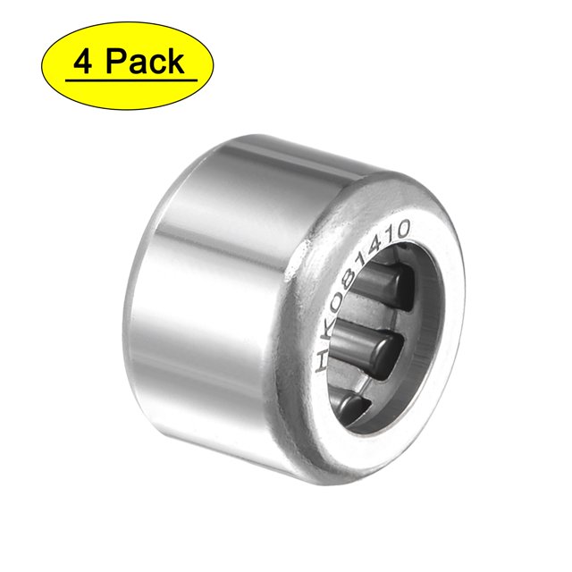 Rodamientos de rodillos de aguja de copa dibujada Uxcell ST13 tono plateado 1 pieza HK081410 4Pack