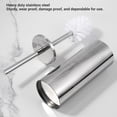 thumbnail image 5 of NFTIGB Toilet Brush and Holder Set Stainless Steel Splashproof Floor Standing Bowl Cleaner Brush for Bathroom Deep Cleaning Bright Silver, 14.17 inches / 36 cm, 5 of 8