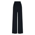 thumbnail image 6 of JGGSPWM High-Waist Wide Leg Pants for Women Elegant Flared Trousers with Pleated Detail Black S, 6 of 6