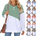thumbnail image 6 of Women's Sweatshirt Long Sleeve Side Slit Top Round Neck Casual Pullover, 6 of 9