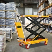 Apollolift 51" Lifting Table Cart 770lbs Double Scissor Lift Table, 60 Foot Pedal to Max Height