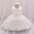 thumbnail image 2 of TOOYOU Girls Dresses Toddler Sleeveless Prints Dress Dance Party Dresses Sweet Girl Theme Party Sundress ,Size 6-12 Months , White, 2 of 6