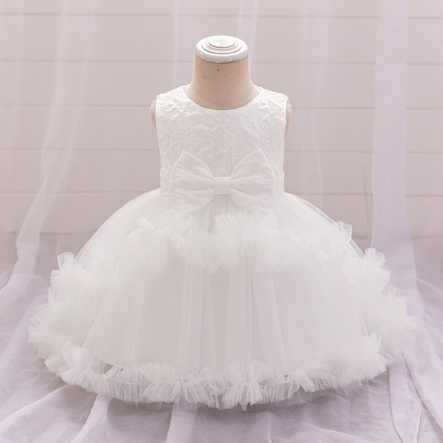Robes pour Tout-Petites Filles Robe Formelle pour Filles Robes Blanches pour Filles Robes de Fête pour Filles Robes de Pâques pour Tout-Petites Filles 18-24 Mois