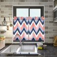 thumbnail image 4 of Yayeee Kitchen Curtains Tier Pair Light Filtering 27"x24" Rod Pocket Short Cafe Window Panel, White Geometric, 4 of 7