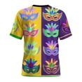 thumbnail image 4 of RXMEKW Haut à Manches Courtes Imprimé Carnaval Col Rond pour Femmes Coupe Ample Décontractée Couleur Unie, 4 of 8
