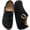 Black, variant on Women's Loafers Slip-On Shoes Suede Casual Flats with Adjustable Strap