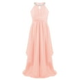thumbnail image 2 of Oyolan Robe de Demoiselle d'Honneur pour Enfants Robe Longue en Chiffon pour Concours Soirée Danse Robe Rose Clair 12, 2 of 6