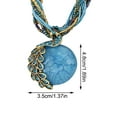thumbnail image 3 of Womens Jewelry Bohemian Peacock Gemstone Temperament Women'S Retro Rice Bead Necklace Sweater Chain Ethnic Pendant Woven Rope Necklace for Women Halloween Costume Jewelry Accessories Dresses, 3 of 4