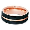 thumbnail image 2 of Silly Kings Jewelry Tungsten Wedding Band Rose Gold Tungsten Ring 8mm Black Tungsten Band Men and Women Brushed Comfort, 2 of 4