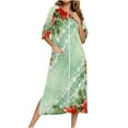 thumbnail image 2 of Elvqul Womens Nightgowns Christmas Loungewear Ugly Holiday Green Pajamas for Juniors, 2 of 8