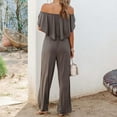 thumbnail image 4 of Riforla Summer and Spring Women's One Line Shoulder Fashion Temperament off The Shoulder Jumpsuit Jumpsuits for Women Grey L, 4 of 8