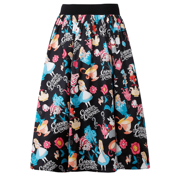Retro Skirts Swing Women's High Waist Print One Size Skirt