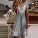 thumbnail image 2 of Mini vestido de manga corta con cuello en V informal de verano para mujer a la moda Fridja  bnh4200, 2 of 8