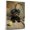 Affenpinscher, variant on Pug Cute Dog Tennis Stretched Canvas Size 8x12 – Retro Pug Dog Batter in Action With Tennis for Themed Living Room