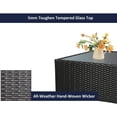 thumbnail image 6 of Outsunny 7-Piece Outdoor Wicker Patio Sofa Set, Modern Rattan Conversation Furniture Set with Cushions, Pillows and Tea Table, Dark Blue, 6 of 10