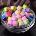 thumbnail image 4 of U8MO Rainbow Coated 8mm 10mm Cube Faceted Cut Opaque Glass Loose Beads lot-Light Purple Pink-8mm 30pcs, 4 of 4
