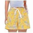 thumbnail image 4 of Tnhcen Women's Polyester Casual Elastic Waist Print Pajama Shorts Summer Sleepwear Loose Fit Home Wear Free Size Comfortable Bed Pants, 4 of 5