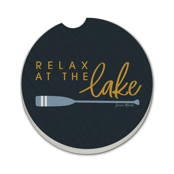 Thirstystone "Relax At The Lake" Single Absorbent Stone Car Coaster