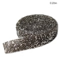 thumbnail image 5 of BrowQuartz Bling Stickers Glitter Rhinestone Chain Resin Crystal Decoration Applique Craft Fix Decor Beads Hot Melt Adhesive Drill Strip Deep Gary 1 Yard 0.5cmWidth, 5 of 6