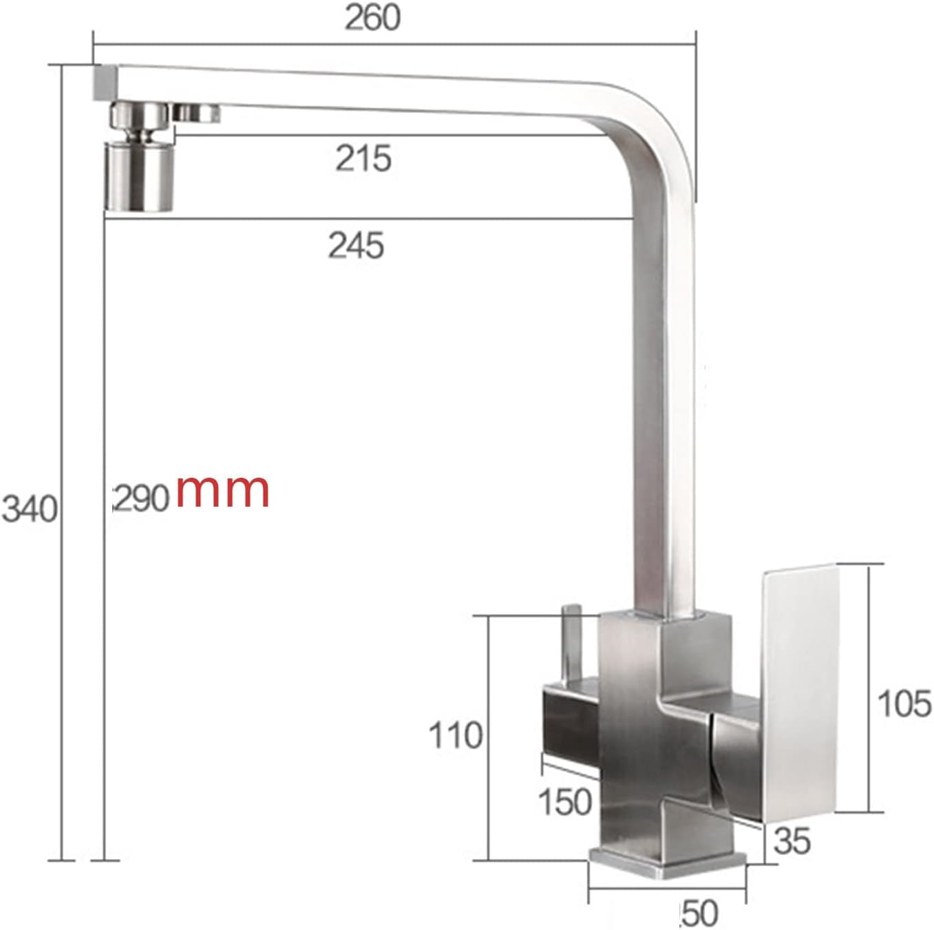 Kitchen Faucets 3 Way Stainless Steel Brushed Kitchen Faucet Swivel Hot Water and Cold Water Drinking Water 3 in 1 Sink Faucet
