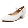 thumbnail image 2 of Danzcue Adult 1.5 Inch Character Dance Shoes, White, 7.5 M, 2 of 4